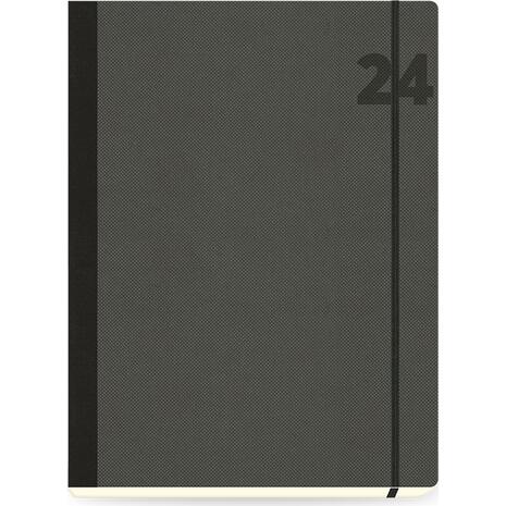 Ημερολόγιο εβδομαδιαίο The Writing Fields Adventure 3070 19x25cm 2024 με λάστιχο flexbook ανάγλυφο εξώφυλλο Off Black